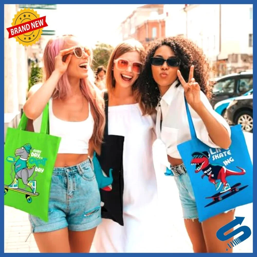Heavy Duty Canvas Tote Bag Bulk Pack Reusable Blank Cloth Bags for Crafts